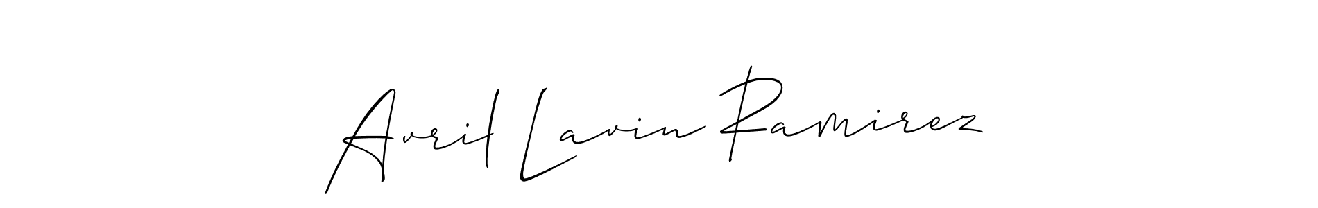 Use a signature maker to create a handwritten signature online. With this signature software, you can design (Allison_Script) your own signature for name Avril Lavin Ramirez. Avril Lavin Ramirez signature style 2 images and pictures png