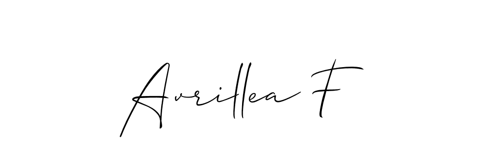 Design your own signature with our free online signature maker. With this signature software, you can create a handwritten (Allison_Script) signature for name Avrillea F. Avrillea F signature style 2 images and pictures png