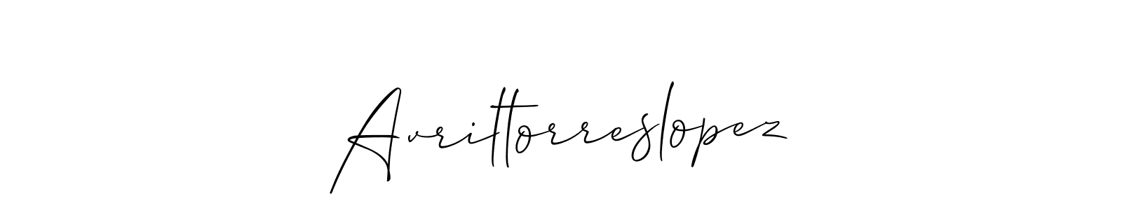 It looks lik you need a new signature style for name Avriltorreslopez. Design unique handwritten (Allison_Script) signature with our free signature maker in just a few clicks. Avriltorreslopez signature style 2 images and pictures png