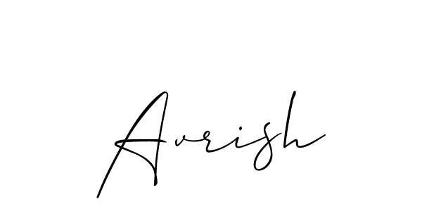 Create a beautiful signature design for name Avrish. With this signature (Allison_Script) fonts, you can make a handwritten signature for free. Avrish signature style 2 images and pictures png