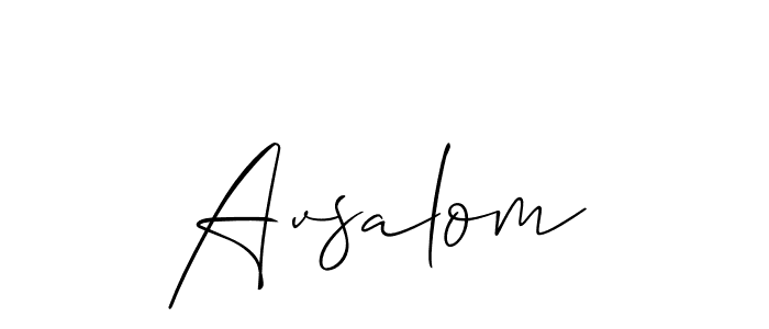 Use a signature maker to create a handwritten signature online. With this signature software, you can design (Allison_Script) your own signature for name Avsalom. Avsalom signature style 2 images and pictures png