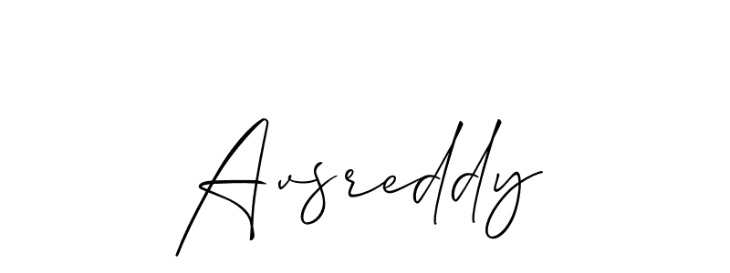 Use a signature maker to create a handwritten signature online. With this signature software, you can design (Allison_Script) your own signature for name Avsreddy. Avsreddy signature style 2 images and pictures png