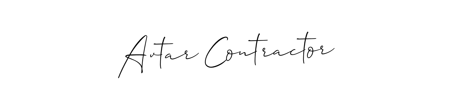 The best way (Allison_Script) to make a short signature is to pick only two or three words in your name. The name Avtar Contractor include a total of six letters. For converting this name. Avtar Contractor signature style 2 images and pictures png