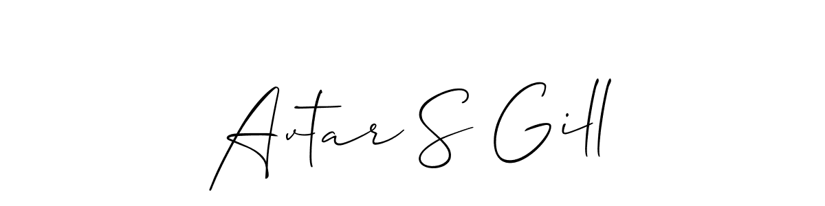 How to make Avtar S Gill signature? Allison_Script is a professional autograph style. Create handwritten signature for Avtar S Gill name. Avtar S Gill signature style 2 images and pictures png
