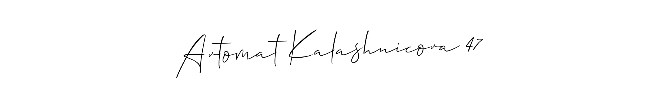 Design your own signature with our free online signature maker. With this signature software, you can create a handwritten (Allison_Script) signature for name Avtomat Kalashnicova 47. Avtomat Kalashnicova 47 signature style 2 images and pictures png