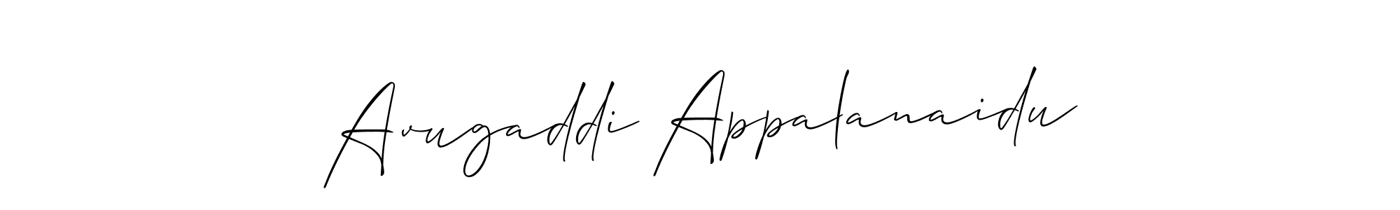Design your own signature with our free online signature maker. With this signature software, you can create a handwritten (Allison_Script) signature for name Avugaddi Appalanaidu. Avugaddi Appalanaidu signature style 2 images and pictures png