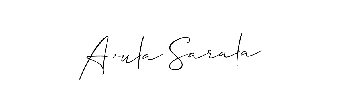 How to make Avula Sarala name signature. Use Allison_Script style for creating short signs online. This is the latest handwritten sign. Avula Sarala signature style 2 images and pictures png