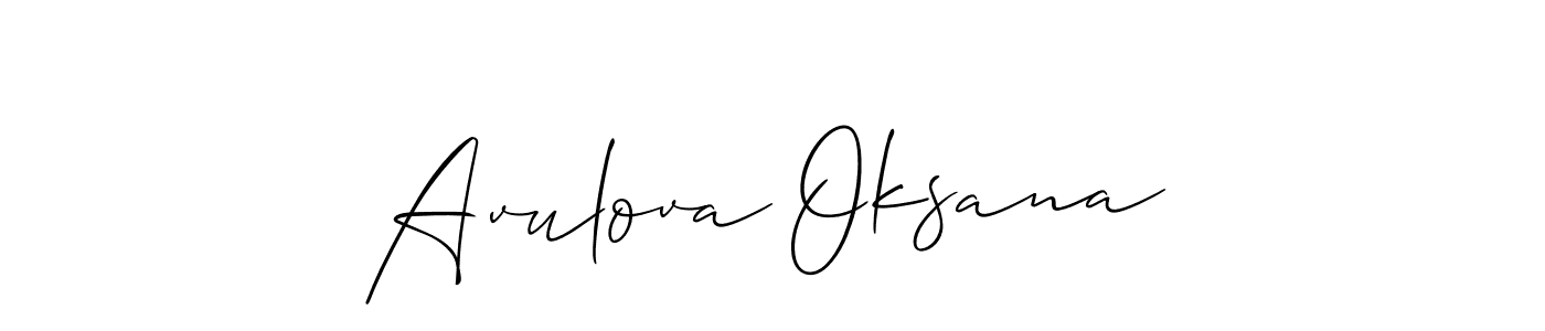 Also You can easily find your signature by using the search form. We will create Avulova Oksana name handwritten signature images for you free of cost using Allison_Script sign style. Avulova Oksana signature style 2 images and pictures png