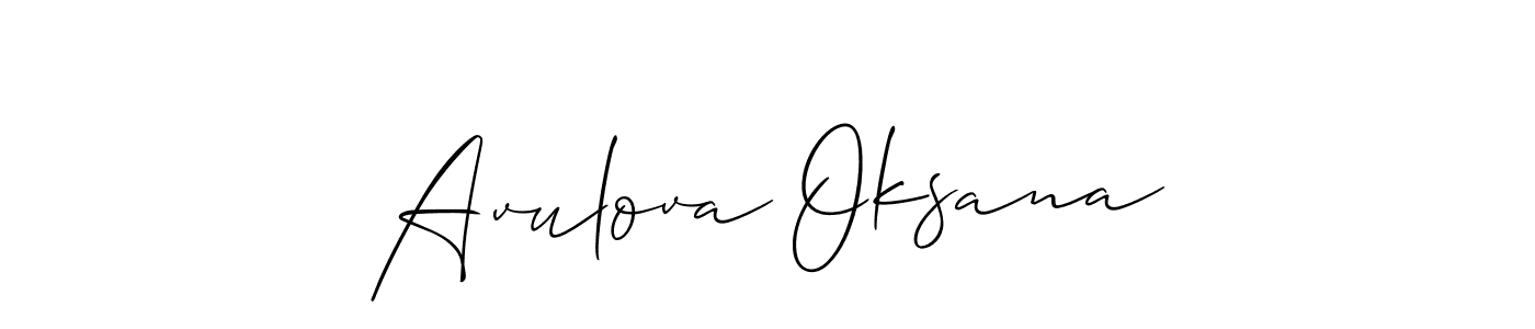 Make a beautiful signature design for name Avulova Oksana. With this signature (Allison_Script) style, you can create a handwritten signature for free. Avulova Oksana signature style 2 images and pictures png