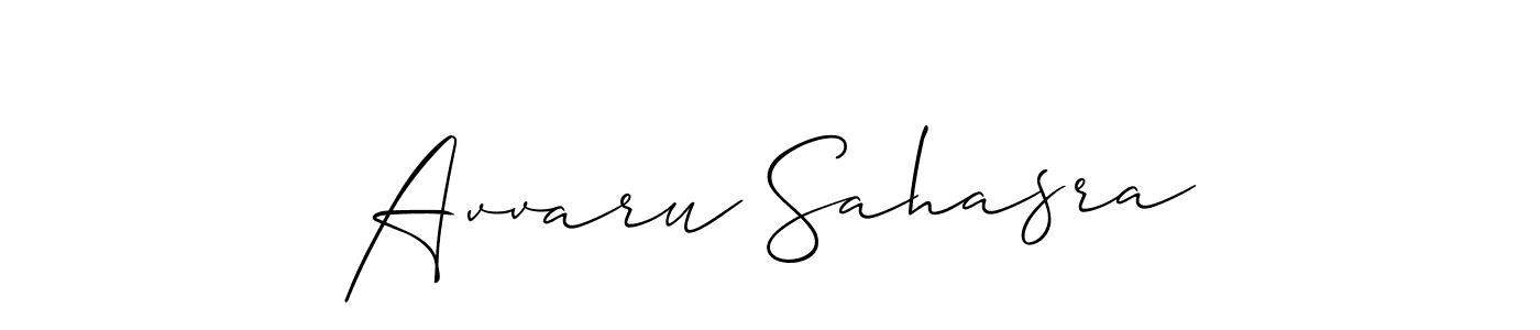 How to Draw Avvaru Sahasra signature style? Allison_Script is a latest design signature styles for name Avvaru Sahasra. Avvaru Sahasra signature style 2 images and pictures png