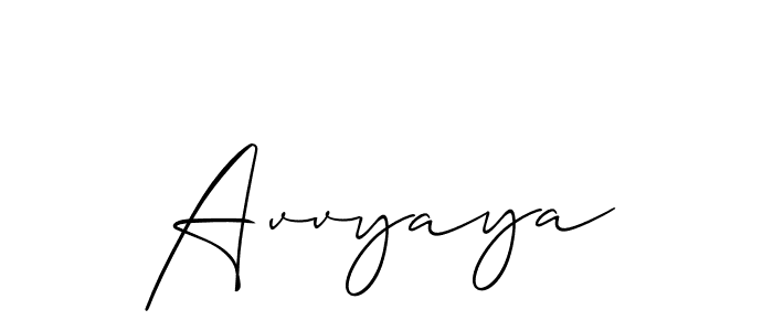 Use a signature maker to create a handwritten signature online. With this signature software, you can design (Allison_Script) your own signature for name Avvyaya. Avvyaya signature style 2 images and pictures png