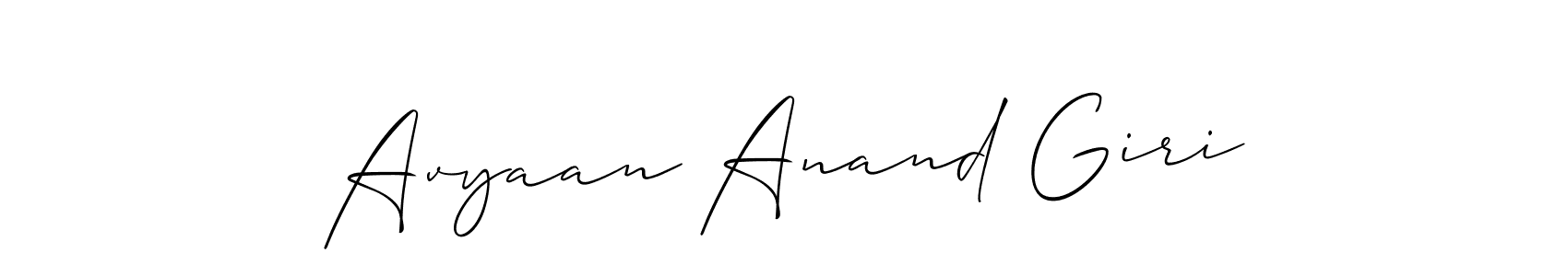 How to make Avyaan Anand Giri name signature. Use Allison_Script style for creating short signs online. This is the latest handwritten sign. Avyaan Anand Giri signature style 2 images and pictures png