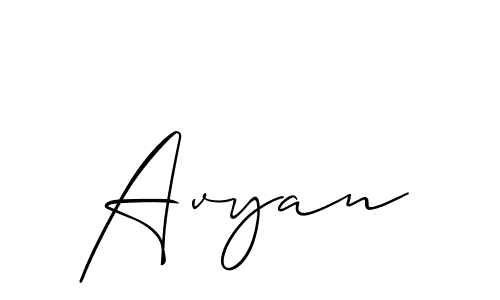 How to make Avyan signature? Allison_Script is a professional autograph style. Create handwritten signature for Avyan name. Avyan signature style 2 images and pictures png