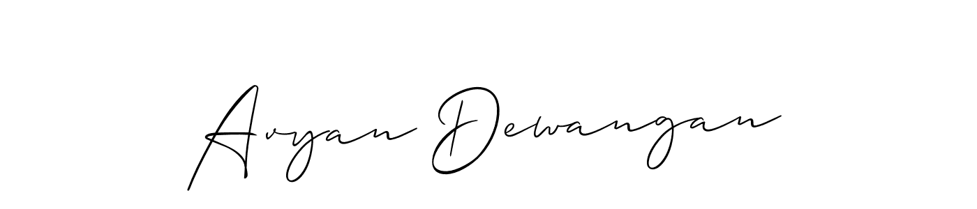 Design your own signature with our free online signature maker. With this signature software, you can create a handwritten (Allison_Script) signature for name Avyan Dewangan. Avyan Dewangan signature style 2 images and pictures png