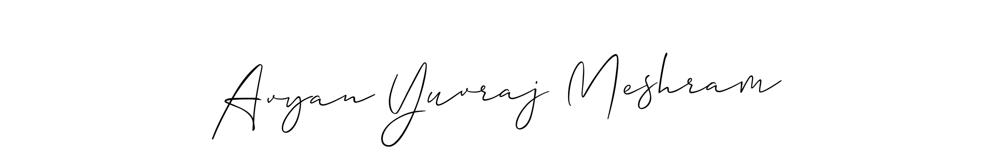Design your own signature with our free online signature maker. With this signature software, you can create a handwritten (Allison_Script) signature for name Avyan Yuvraj Meshram. Avyan Yuvraj Meshram signature style 2 images and pictures png