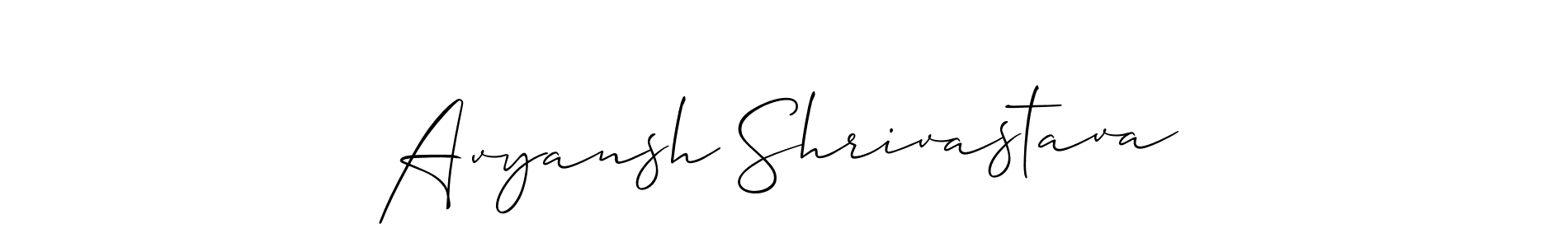 if you are searching for the best signature style for your name Avyansh Shrivastava. so please give up your signature search. here we have designed multiple signature styles  using Allison_Script. Avyansh Shrivastava signature style 2 images and pictures png