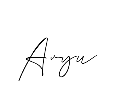 How to make Avyu signature? Allison_Script is a professional autograph style. Create handwritten signature for Avyu name. Avyu signature style 2 images and pictures png