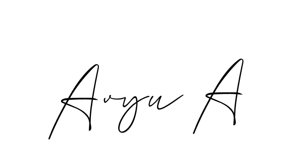 Create a beautiful signature design for name Avyu A. With this signature (Allison_Script) fonts, you can make a handwritten signature for free. Avyu A signature style 2 images and pictures png
