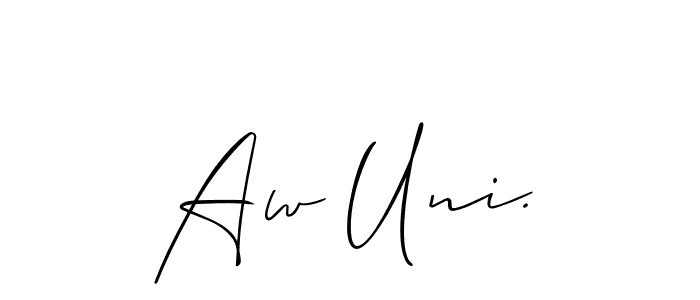 Also we have Aw Uni. name is the best signature style. Create professional handwritten signature collection using Allison_Script autograph style. Aw Uni. signature style 2 images and pictures png