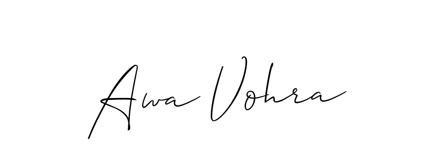 Design your own signature with our free online signature maker. With this signature software, you can create a handwritten (Allison_Script) signature for name Awa Vohra. Awa Vohra signature style 2 images and pictures png