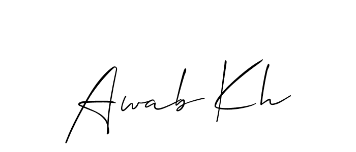 You can use this online signature creator to create a handwritten signature for the name Awab Kh. This is the best online autograph maker. Awab Kh signature style 2 images and pictures png