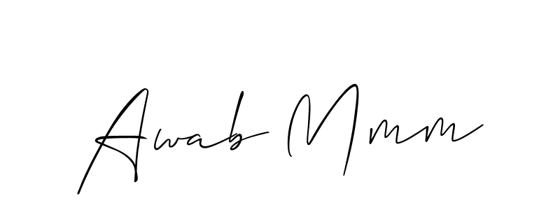 Similarly Allison_Script is the best handwritten signature design. Signature creator online .You can use it as an online autograph creator for name Awab Mmm. Awab Mmm signature style 2 images and pictures png