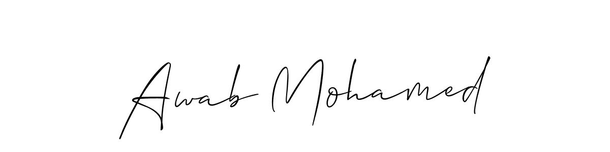 Also You can easily find your signature by using the search form. We will create Awab Mohamed name handwritten signature images for you free of cost using Allison_Script sign style. Awab Mohamed signature style 2 images and pictures png