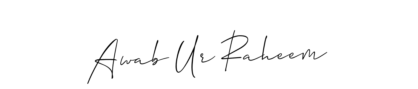 Also we have Awab Ur Raheem name is the best signature style. Create professional handwritten signature collection using Allison_Script autograph style. Awab Ur Raheem signature style 2 images and pictures png