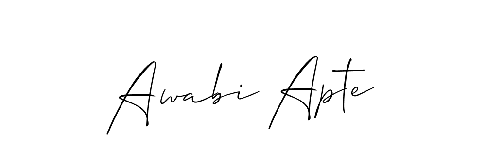 Allison_Script is a professional signature style that is perfect for those who want to add a touch of class to their signature. It is also a great choice for those who want to make their signature more unique. Get Awabi Apte name to fancy signature for free. Awabi Apte signature style 2 images and pictures png