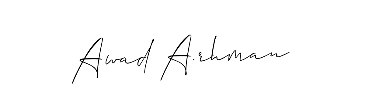 It looks lik you need a new signature style for name Awad A.rhman. Design unique handwritten (Allison_Script) signature with our free signature maker in just a few clicks. Awad A.rhman signature style 2 images and pictures png