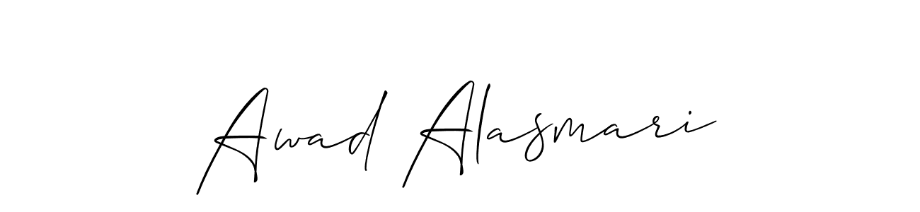 How to make Awad Alasmari name signature. Use Allison_Script style for creating short signs online. This is the latest handwritten sign. Awad Alasmari signature style 2 images and pictures png