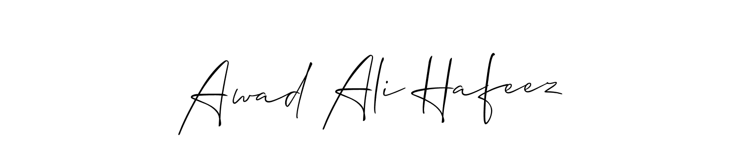 Make a short Awad Ali Hafeez signature style. Manage your documents anywhere anytime using Allison_Script. Create and add eSignatures, submit forms, share and send files easily. Awad Ali Hafeez signature style 2 images and pictures png