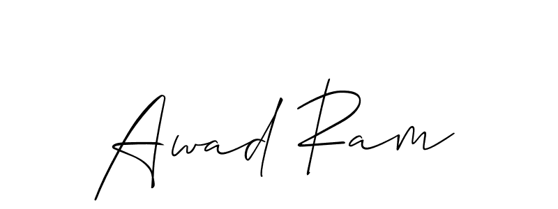 Create a beautiful signature design for name Awad Ram. With this signature (Allison_Script) fonts, you can make a handwritten signature for free. Awad Ram signature style 2 images and pictures png