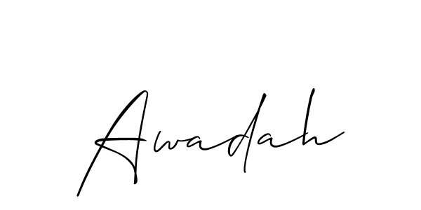 How to make Awadah signature? Allison_Script is a professional autograph style. Create handwritten signature for Awadah name. Awadah signature style 2 images and pictures png