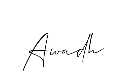 Create a beautiful signature design for name Awadh. With this signature (Allison_Script) fonts, you can make a handwritten signature for free. Awadh signature style 2 images and pictures png