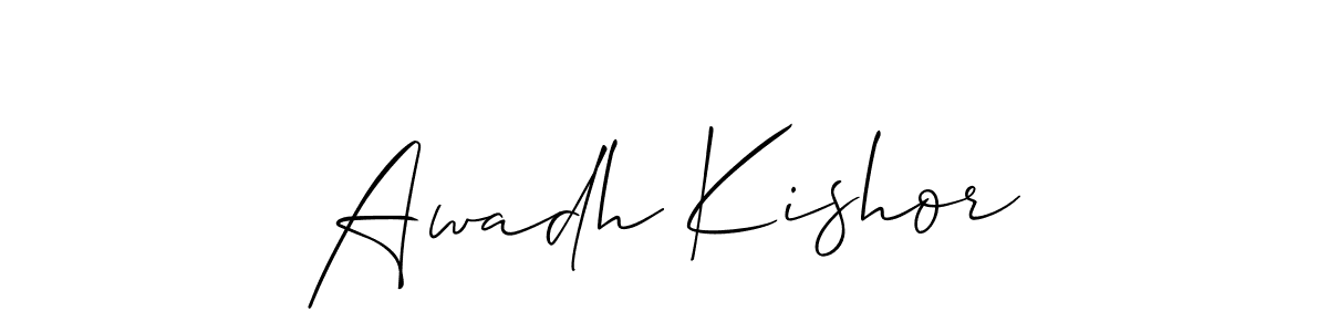 Similarly Allison_Script is the best handwritten signature design. Signature creator online .You can use it as an online autograph creator for name Awadh Kishor. Awadh Kishor signature style 2 images and pictures png