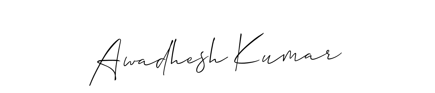 How to make Awadhesh Kumar name signature. Use Allison_Script style for creating short signs online. This is the latest handwritten sign. Awadhesh Kumar signature style 2 images and pictures png