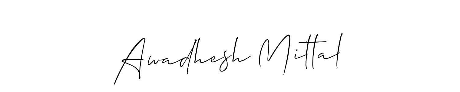 Allison_Script is a professional signature style that is perfect for those who want to add a touch of class to their signature. It is also a great choice for those who want to make their signature more unique. Get Awadhesh Mittal name to fancy signature for free. Awadhesh Mittal signature style 2 images and pictures png