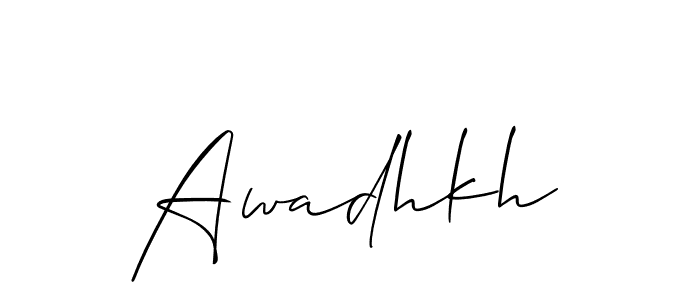 if you are searching for the best signature style for your name Awadhkh. so please give up your signature search. here we have designed multiple signature styles  using Allison_Script. Awadhkh signature style 2 images and pictures png