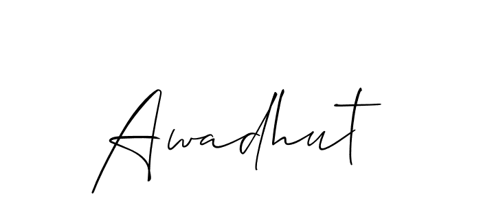 if you are searching for the best signature style for your name Awadhut. so please give up your signature search. here we have designed multiple signature styles  using Allison_Script. Awadhut signature style 2 images and pictures png