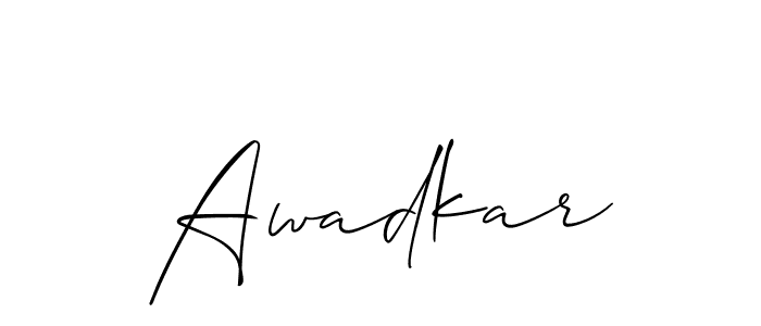 How to make Awadkar signature? Allison_Script is a professional autograph style. Create handwritten signature for Awadkar name. Awadkar signature style 2 images and pictures png