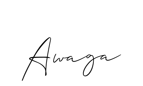 Use a signature maker to create a handwritten signature online. With this signature software, you can design (Allison_Script) your own signature for name Awaga. Awaga signature style 2 images and pictures png
