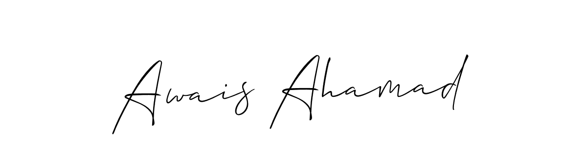 Allison_Script is a professional signature style that is perfect for those who want to add a touch of class to their signature. It is also a great choice for those who want to make their signature more unique. Get Awais Ahamad name to fancy signature for free. Awais Ahamad signature style 2 images and pictures png