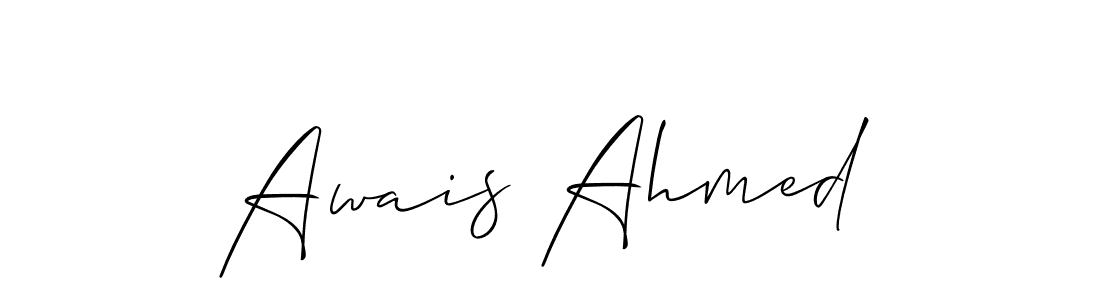 How to make Awais Ahmed name signature. Use Allison_Script style for creating short signs online. This is the latest handwritten sign. Awais Ahmed signature style 2 images and pictures png