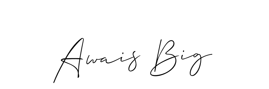 The best way (Allison_Script) to make a short signature is to pick only two or three words in your name. The name Awais Big include a total of six letters. For converting this name. Awais Big signature style 2 images and pictures png