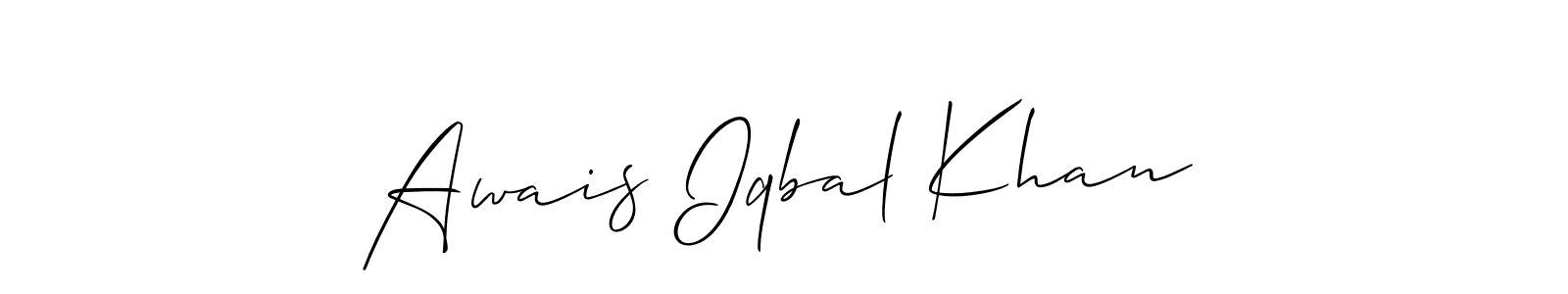 Create a beautiful signature design for name Awais Iqbal Khan. With this signature (Allison_Script) fonts, you can make a handwritten signature for free. Awais Iqbal Khan signature style 2 images and pictures png