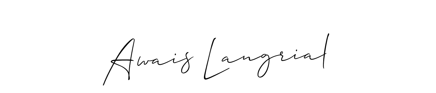 Also we have Awais Langrial name is the best signature style. Create professional handwritten signature collection using Allison_Script autograph style. Awais Langrial signature style 2 images and pictures png