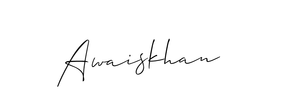 Use a signature maker to create a handwritten signature online. With this signature software, you can design (Allison_Script) your own signature for name Awaiskhan. Awaiskhan signature style 2 images and pictures png