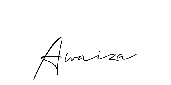 Use a signature maker to create a handwritten signature online. With this signature software, you can design (Allison_Script) your own signature for name Awaiza. Awaiza signature style 2 images and pictures png