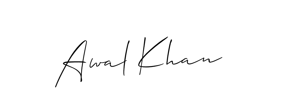 Awal Khan stylish signature style. Best Handwritten Sign (Allison_Script) for my name. Handwritten Signature Collection Ideas for my name Awal Khan. Awal Khan signature style 2 images and pictures png